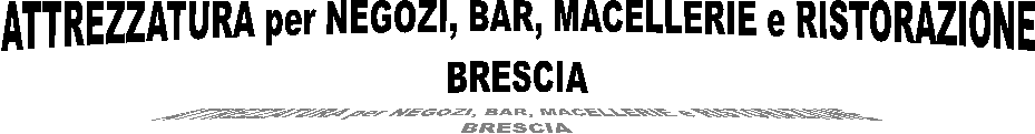 ATTREZZATURA per NEGOZI, BAR, MACELLERIE e RISTORAZIONE
BRESCIA